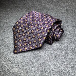 JZ Richards 100% Silk Tie Mens Classic Gallery Purple Floral Geometric USA